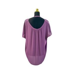 LOFT Purple/Plum Keyhole - Scoop-neck - Blouse - Size XL -